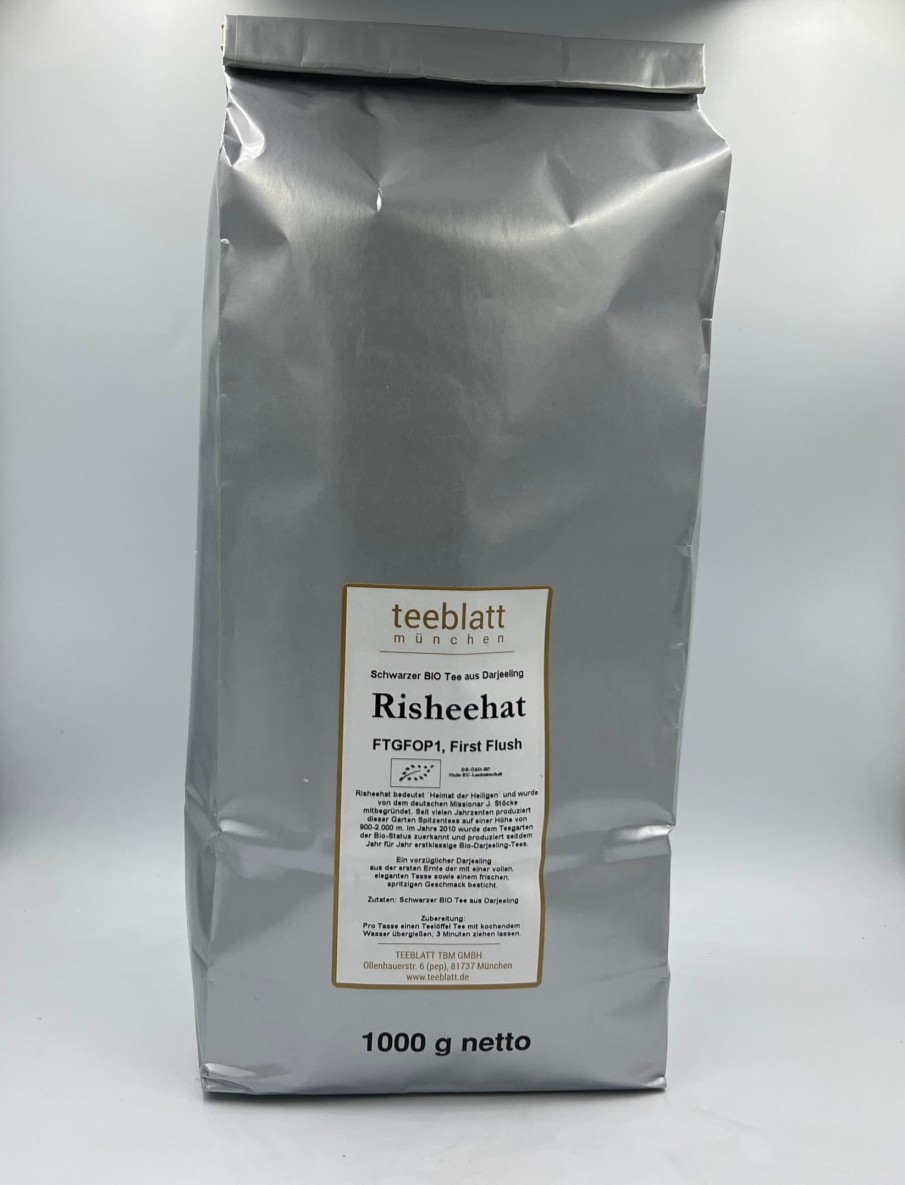 Tee teeblatt Klassischer Schwarzer Tee | Darjeeling Risheehat, Bio, First Flush, 1Kg