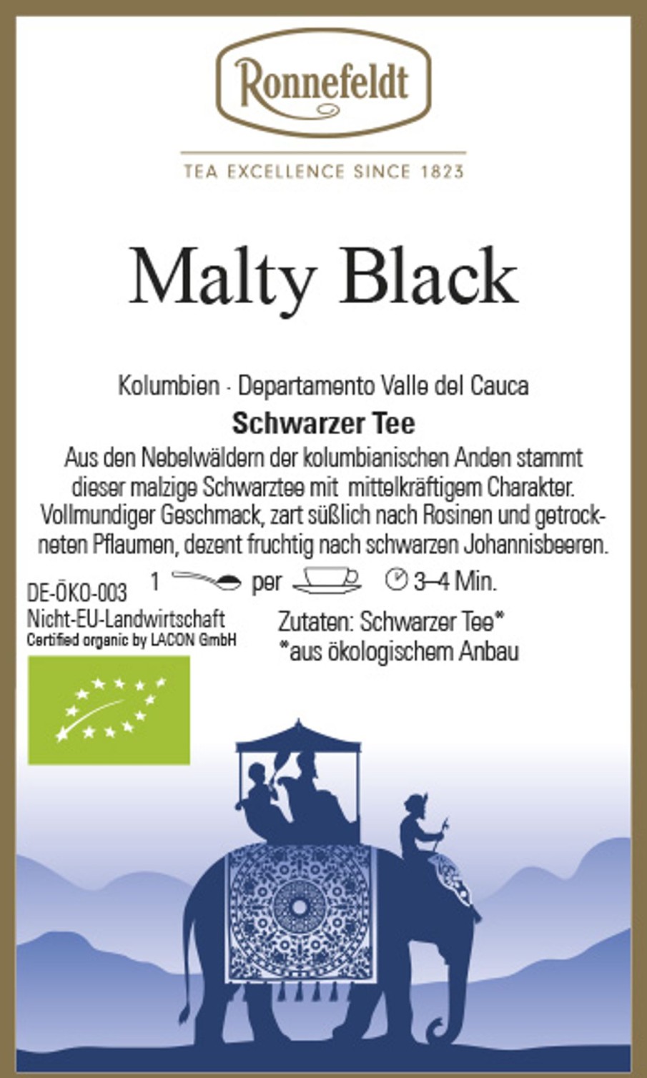 Tee teeblatt Klassischer Schwarzer Tee | Kolumbien: Malty Black, Bio (Schwarzer Tee Von Ronnefeldt)