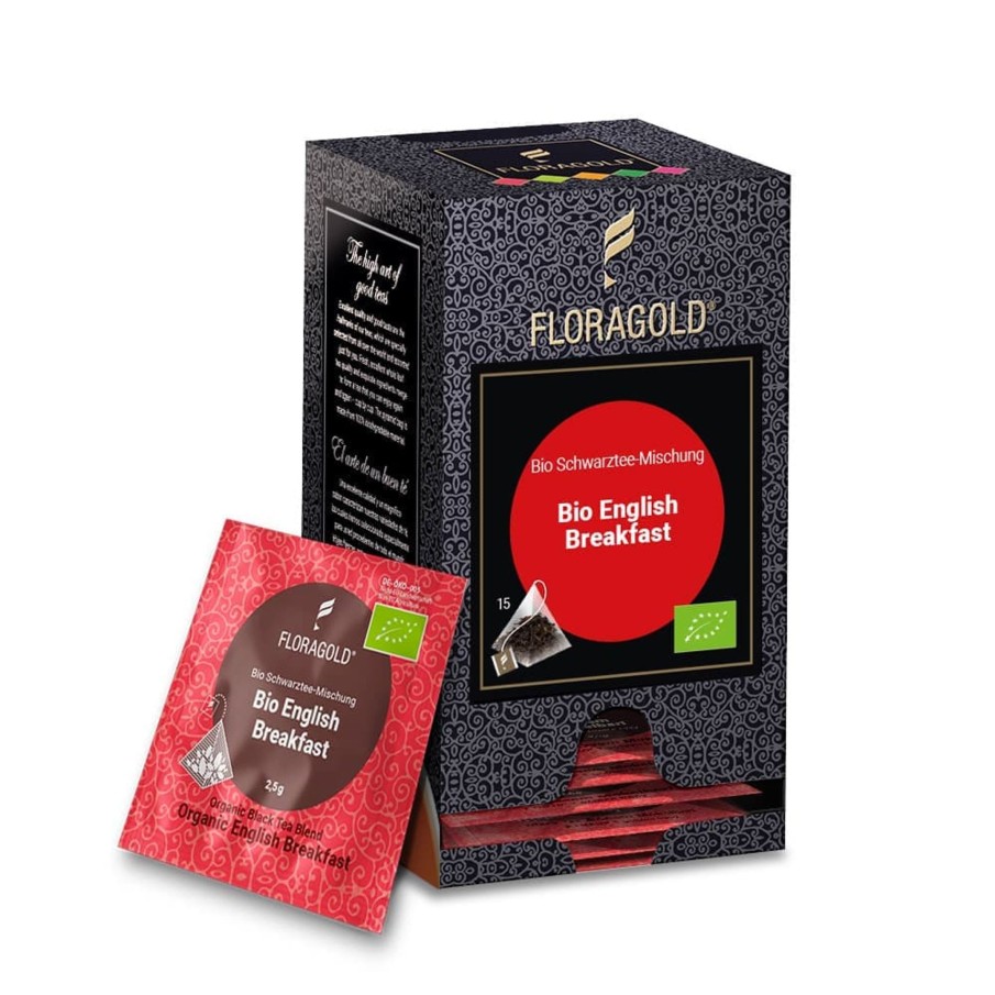 Tee teeblatt Klassischer Schwarzer Tee | Schwarzer Tee Bio English Breakfast, 15 Teepyramiden A 2,5G = 37,5G