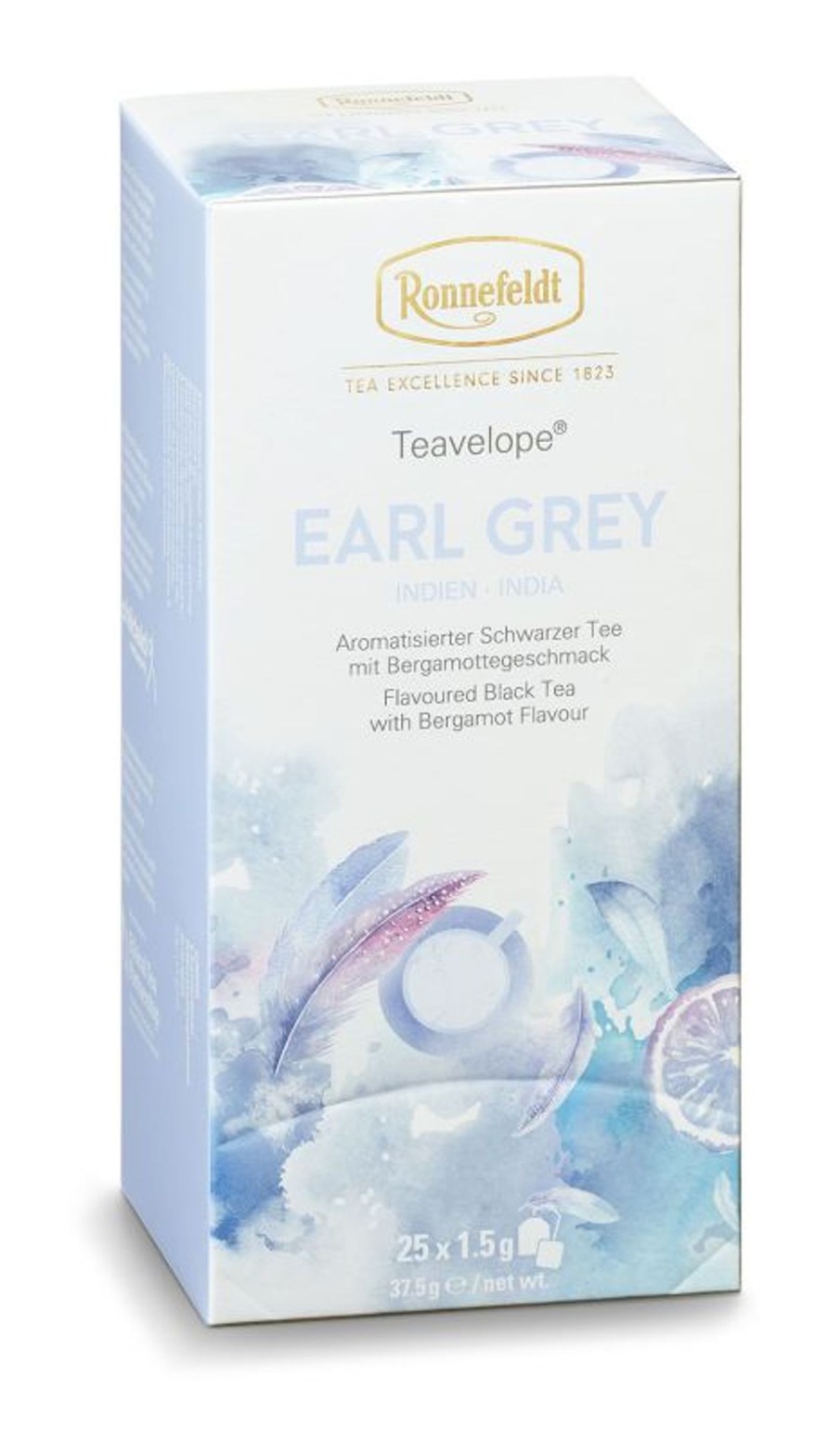 Tee teeblatt Schwarzer Tee Aromatisiert | Teavelope Schwarzer Tee Earl Grey, Teavelope, 25X1,5G = 37,5G