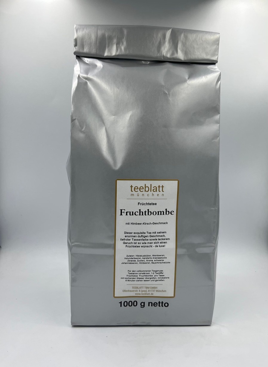 Tee teeblatt Klassischer Fruchtetee | Fruchtbombe , 1Kg (Fruchtetee Mit Himbeer-Kirsch-Geschmack)