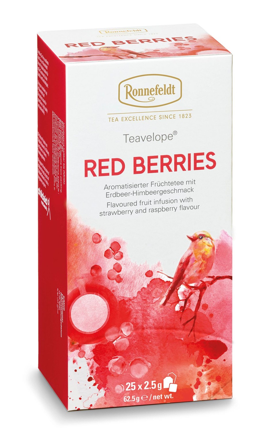 Tee teeblatt Klassischer Fruchtetee | Teavelope Fruchtetee Red Berries, 25X2,5G = 62,5G