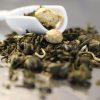 Tee teeblatt Gruner Tee Aromatisiert | Buddhas Kleines Geheimnis (Gruner Und Weiser Tee Mit Pfirsich-Jasmin-Geschmack)