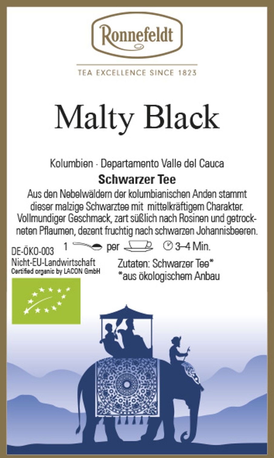 Tee teeblatt | Teeprobe Malty Black, Bio, 20G (Schwarzer Tee Von Ronnefeldt)