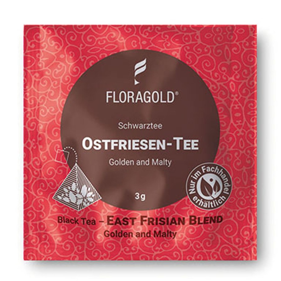 Tee teeblatt | Ein Pyramidenbeutel Ostfriesen-Tee Golden And Malty (Schwarzer Tee), 3G