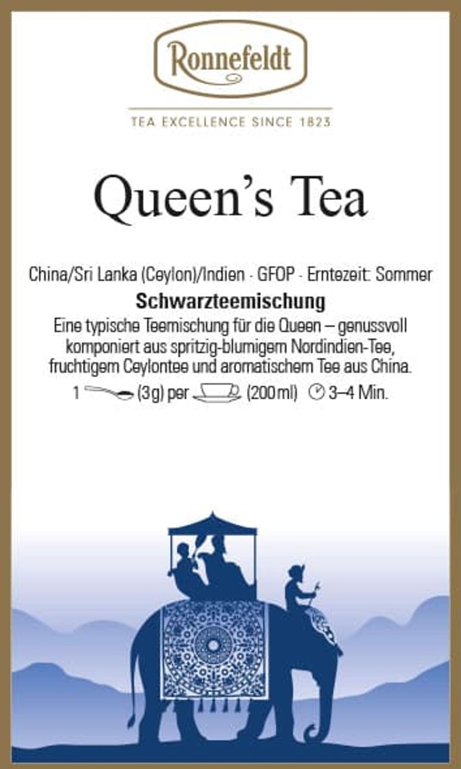 Tee teeblatt Klassischer Schwarzer Tee | Queen´S Tea (Schwarzer Tee Von Ronnefeldt)