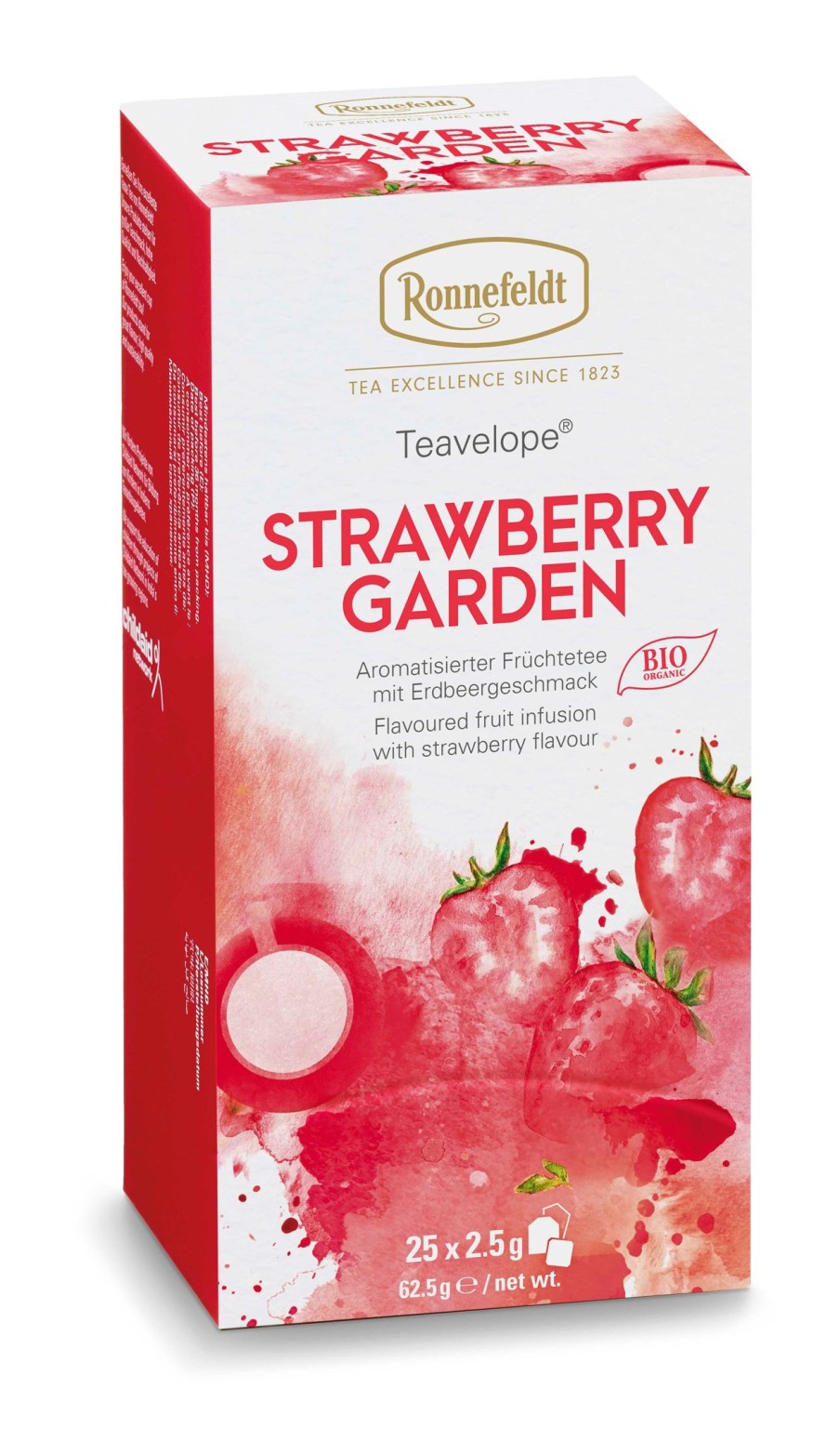 Tee teeblatt Teebeutel | Teavelope Fruchtetee Strawberry Garden, Bio, 25X2,5G = 62,5G