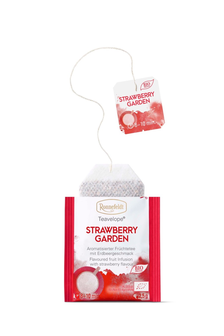 Tee teeblatt Teebeutel | Teavelope Fruchtetee Strawberry Garden, Bio, 25X2,5G = 62,5G