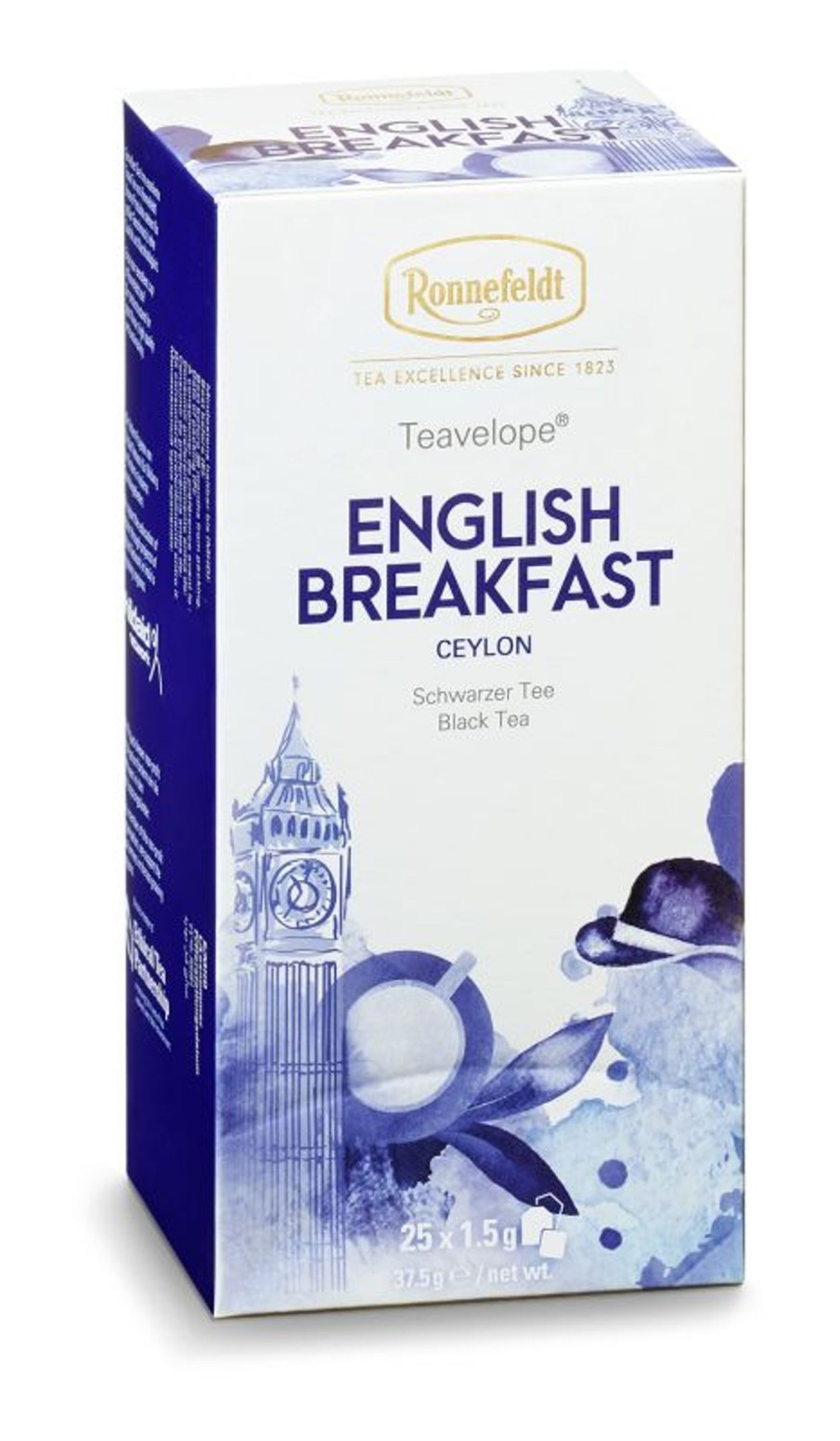 Tee teeblatt Klassischer Schwarzer Tee | Teavelope Schwarzer Tee English Breakfast, 25X1,5G = 37,5G