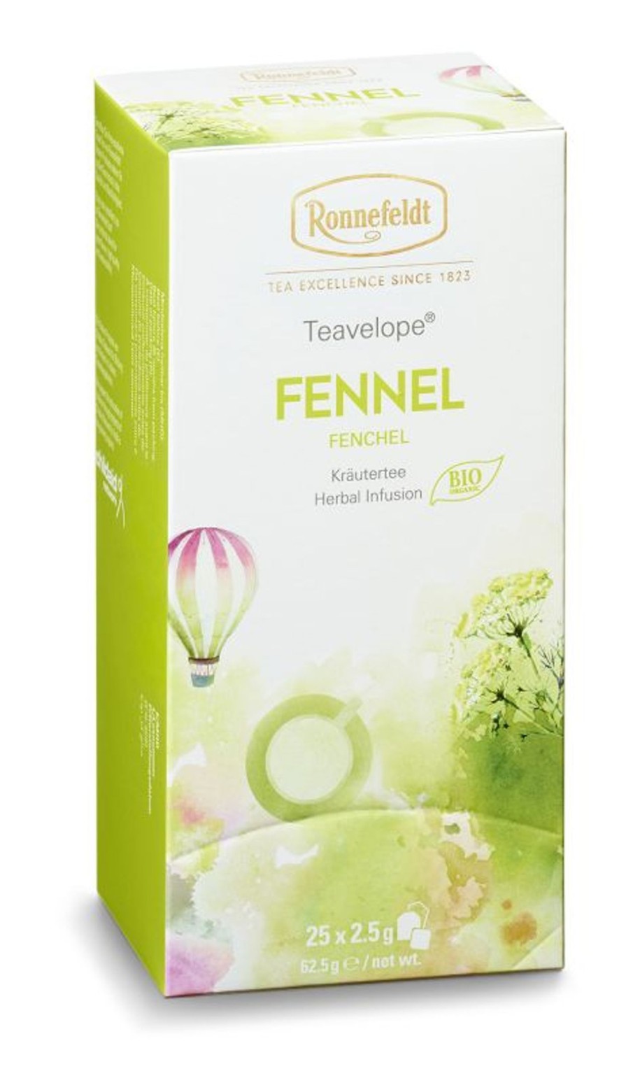 Tee teeblatt Monokrauter | Teavelope Krautertee Fennel (Fenchel), Bio, 25X2,5G = 62,5G