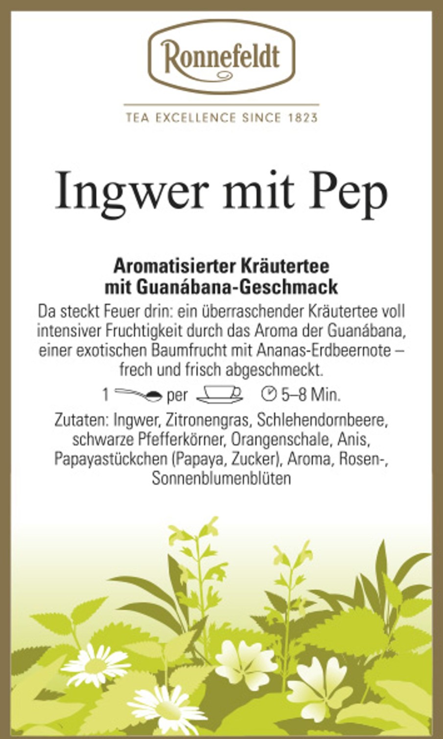 Tee teeblatt Krautermischungen | Ingwer: Ingwer Mit Pep (Ronnefeldt Tee Mit Guanabana-Geschmack)