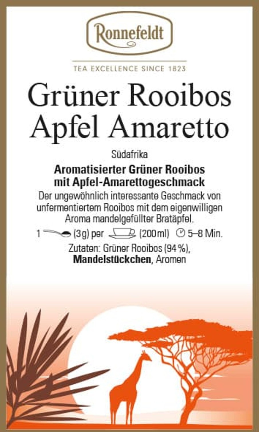 Tee teeblatt Krautertee&Rooibosh | Apfel Amaretto (Gruner Rooibos Von Ronnefeldt)