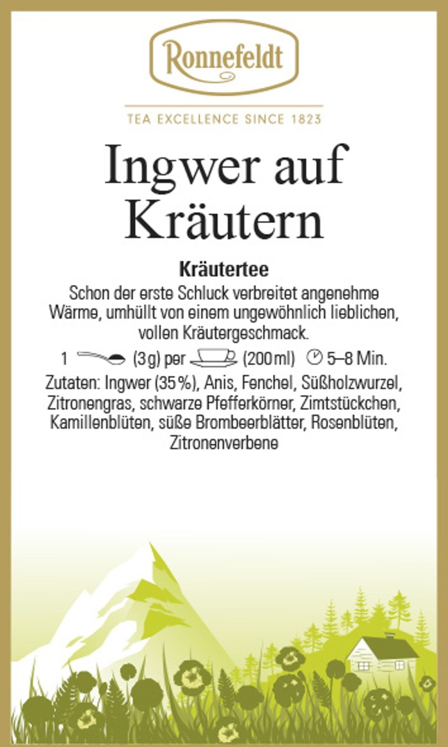 Tee teeblatt Krautermischungen | Ingwer Auf Krautern (Voller Krautergeschmack Von Ronnefeldt, Naturbelassen)